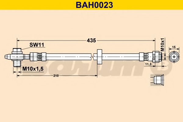 Тормозной шланг BARUM BAH0023