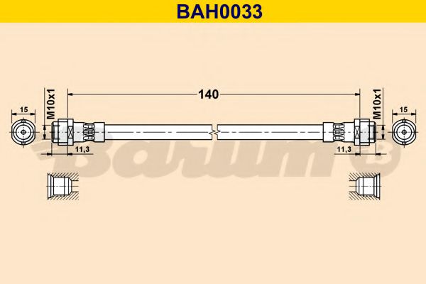 Тормозной шланг BARUM BAH0033