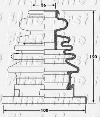 Пыльник, приводной вал FIRST LINE FCB6186