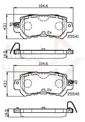 Комплект тормозных колодок, дисковый тормоз COMLINE ADB32241