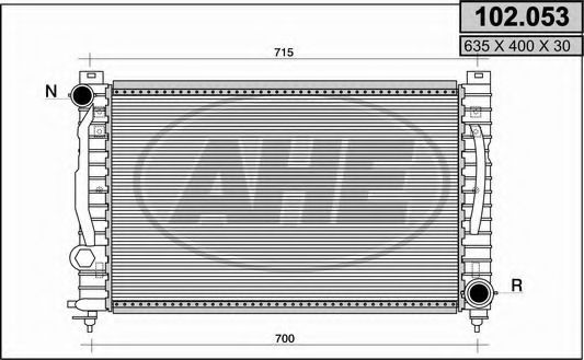 Радиатор, охлаждение двигателя AHE 102.053