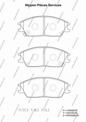 Комплект тормозных колодок, дисковый тормоз NPS 36172