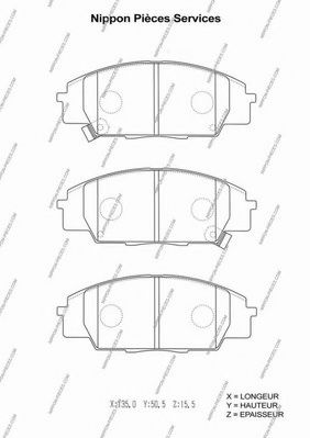 Комплект тормозных колодок, дисковый тормоз NPS H360A49