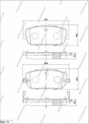 Комплект тормозных колодок, дисковый тормоз NPS M361A17