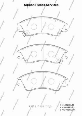 Комплект тормозных колодок, дисковый тормоз NPS BP8007