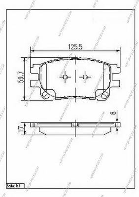 Комплект тормозных колодок, дисковый тормоз NPS T360A72