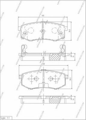 Комплект тормозных колодок, дисковый тормоз NPS J3610512