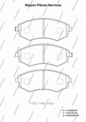 Комплект тормозных колодок, дисковый тормоз NPS 6131019