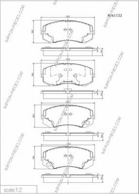 Комплект тормозных колодок, дисковый тормоз NPS M361I22