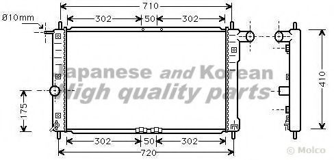 Радиатор, охлаждение двигателя ASHUKI J210-01