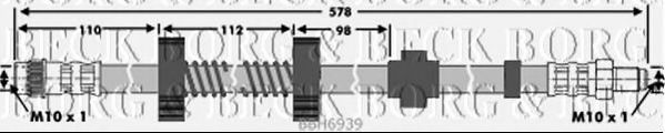 Тормозной шланг BORG & BECK BBH6939