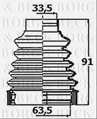 Пыльник, приводной вал BORG & BECK BCB6140