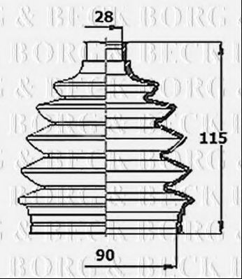 Пыльник, приводной вал BORG & BECK BCB6149
