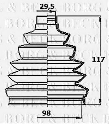 Пыльник, приводной вал BORG & BECK BCB6152