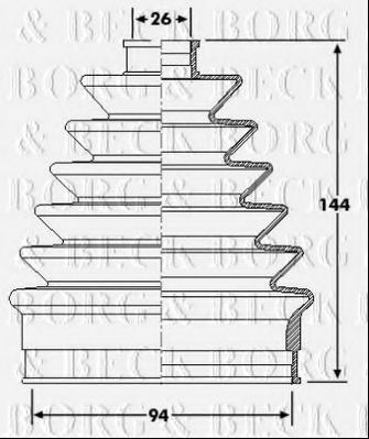 Пыльник, приводной вал BORG & BECK BCB6212