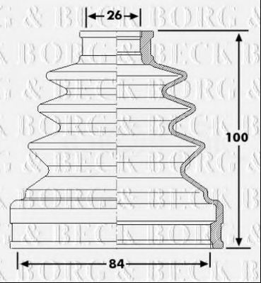 Пыльник, приводной вал BORG & BECK BCB6224