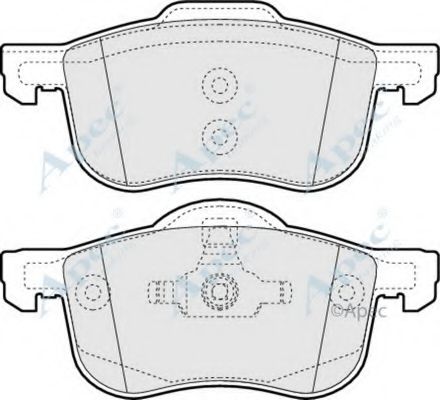 Комплект тормозных колодок, дисковый тормоз APEC braking PAD1075