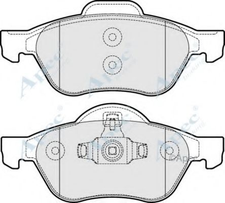 Комплект тормозных колодок, дисковый тормоз APEC braking PAD1714