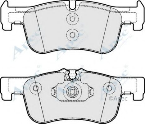 Комплект тормозных колодок, дисковый тормоз APEC braking PAD1876