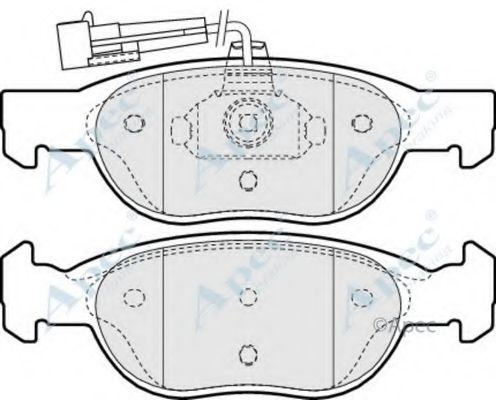 Комплект тормозных колодок, дисковый тормоз APEC braking PAD949