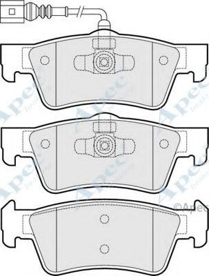 Комплект тормозных колодок, дисковый тормоз APEC braking PAD1727