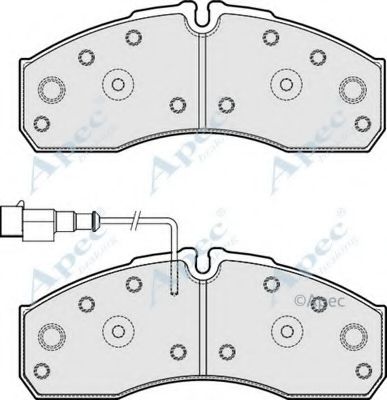Комплект тормозных колодок, дисковый тормоз APEC braking PAD1885