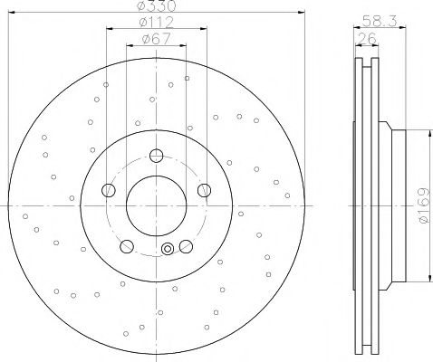 Тормозной диск HELLA PAGID 8DD 355 109-501