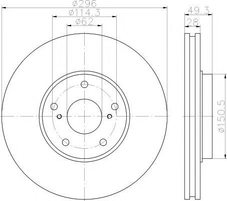 Тормозной диск HELLA PAGID 8DD 355 115-981