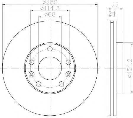 Тормозной диск HELLA PAGID 8DD 355 116-151