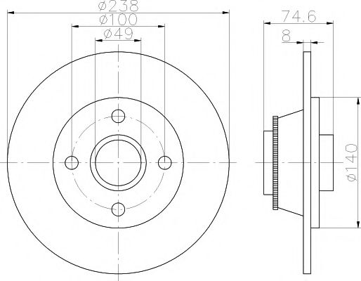 Тормозной диск HELLA PAGID 8DD 355 113-431