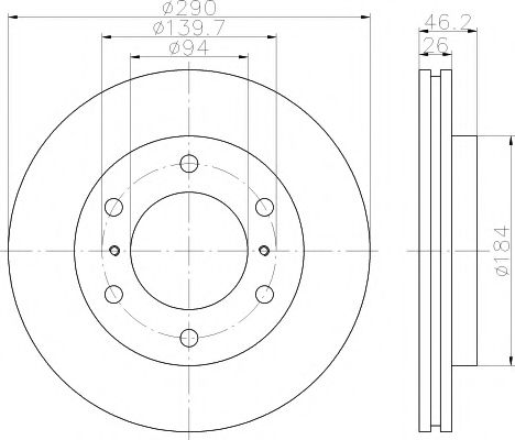 Тормозной диск HELLA PAGID 8DD 355 119-071