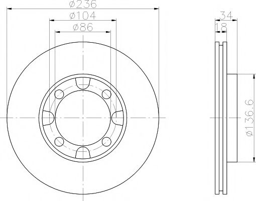 Тормозной диск HELLA PAGID 8DD 355 105-341