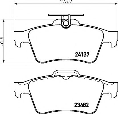 Комплект тормозных колодок, дисковый тормоз HELLA PAGID 8DB 355 011-731