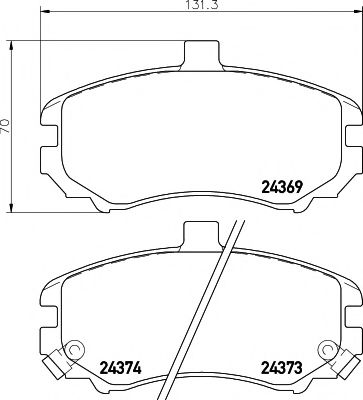 Комплект тормозных колодок, дисковый тормоз HELLA PAGID 8DB 355 012-471