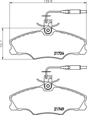 Комплект тормозных колодок, дисковый тормоз HELLA PAGID 8DB 355 018-201