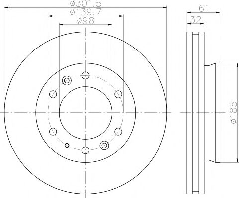 Тормозной диск HELLA PAGID 8DD 355 119-211