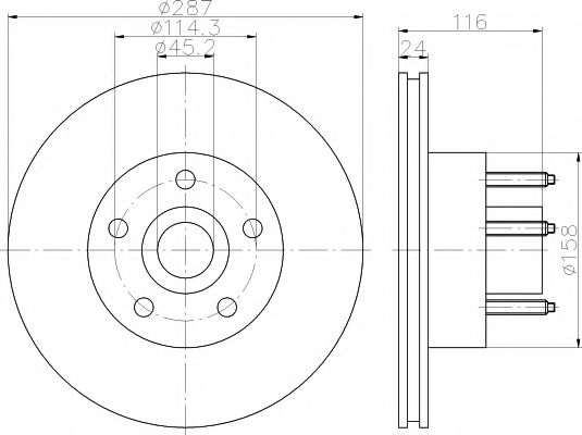 Тормозной диск HELLA PAGID 55591