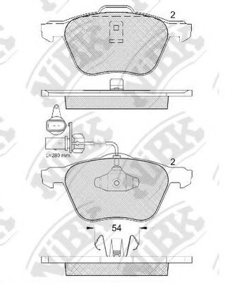 Комплект тормозных колодок, дисковый тормоз NiBK PN0224W