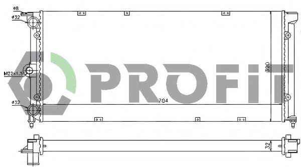 Радиатор, охлаждение двигателя PROFIT PR 9565A4