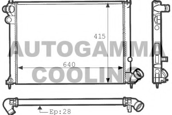 Радиатор, охлаждение двигателя AUTOGAMMA 100783