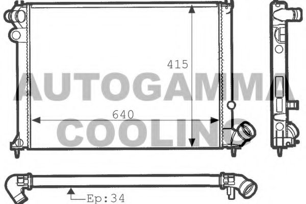 Радиатор, охлаждение двигателя AUTOGAMMA 100784