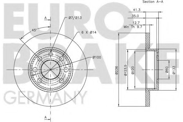 Тормозной диск LUCAS ELECTRICAL DF1608