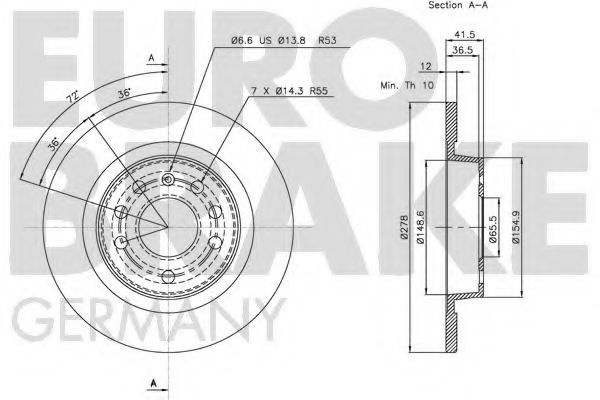 Тормозной диск LUCAS ELECTRICAL DF4266