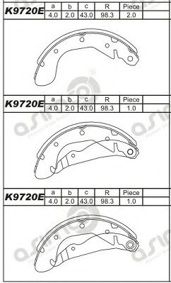 Комплект тормозных колодок ASIMCO K9720E