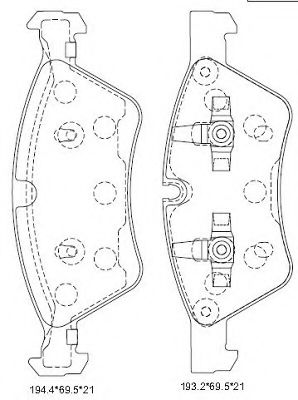 Комплект тормозных колодок, дисковый тормоз ASIMCO KD7549