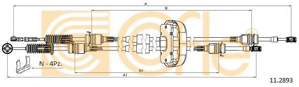 Трос, ступенчатая коробка передач COFLE 11.2893