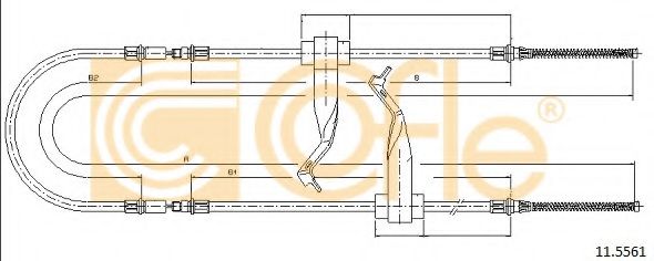 Трос, стояночная тормозная система COFLE 11.5561