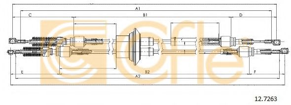 Трос, ступенчатая коробка передач COFLE 12.7263