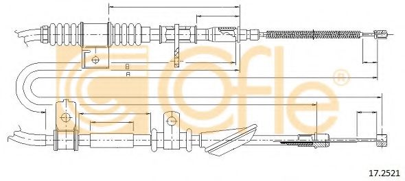 Трос, стояночная тормозная система COFLE 17.2521