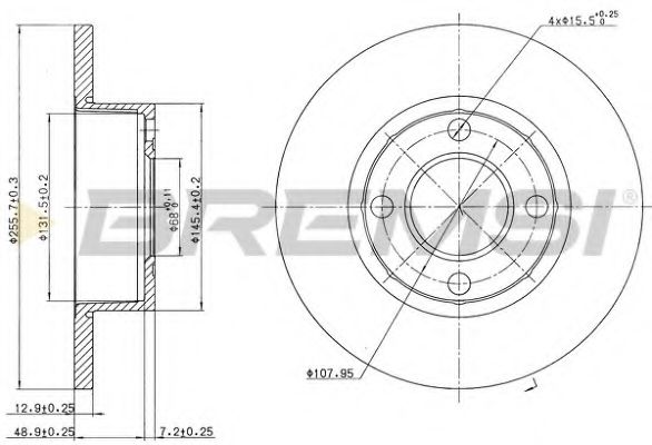 Тормозной диск BREMSI DBA318S